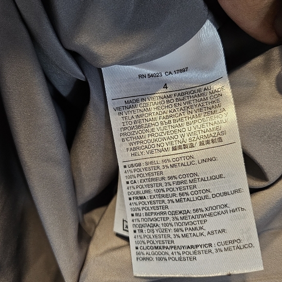 Banana Republic Grey Red Metalic Stripped Skirt Size 4 - Picture 6 of 6